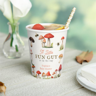 Little Fun Guy Mushroom Bee Boy Baby Shower Paper Cups