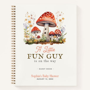 Little Fun Guy Mushroom Boy Baby Shower Guest Book