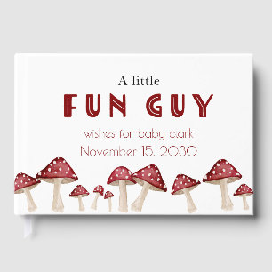 Little Fun Guy Red Mushroom Boy Baby Shower Guest Book