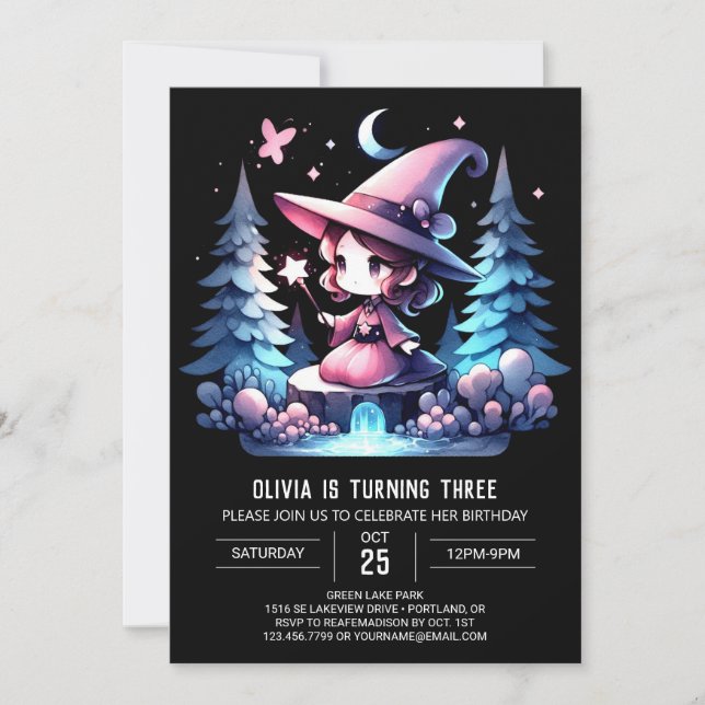 Little Fun Wizard Birthday Invitation (Front)