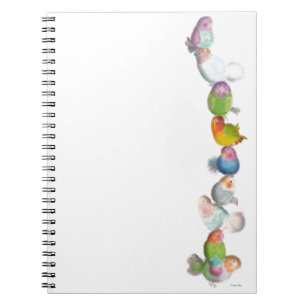 Little Funny lovebirds birds tower illustration Notebook