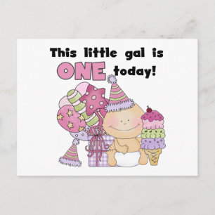 Little Gal is One Tshirts and Gifts Postcard