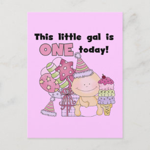Little Gal is One Tshirts and Gifts Postcard