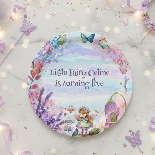 little garden fairy birthday Paper Plate (Creator Uploaded)
