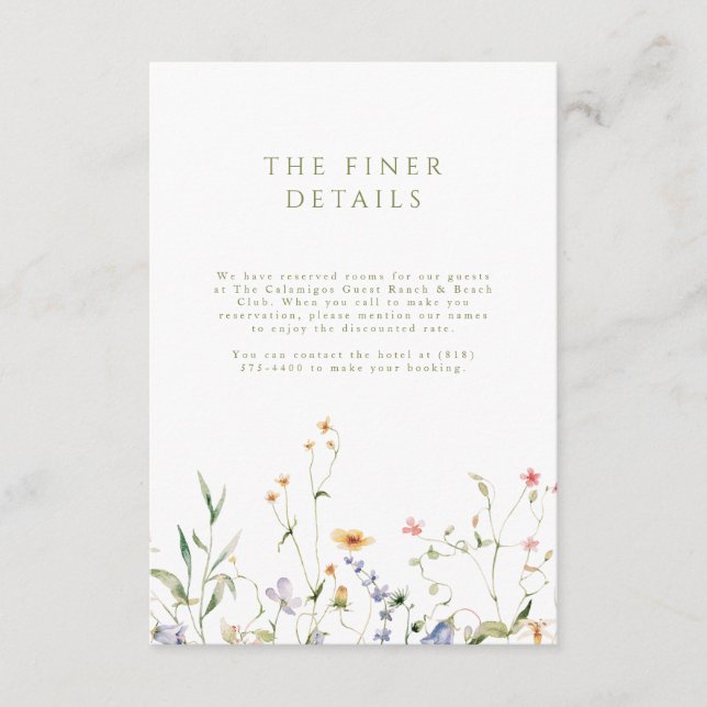 Little Garden Wedding Enclosure Card (Front)