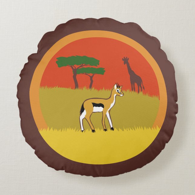 Little Gazelle Round Cushion (Front)