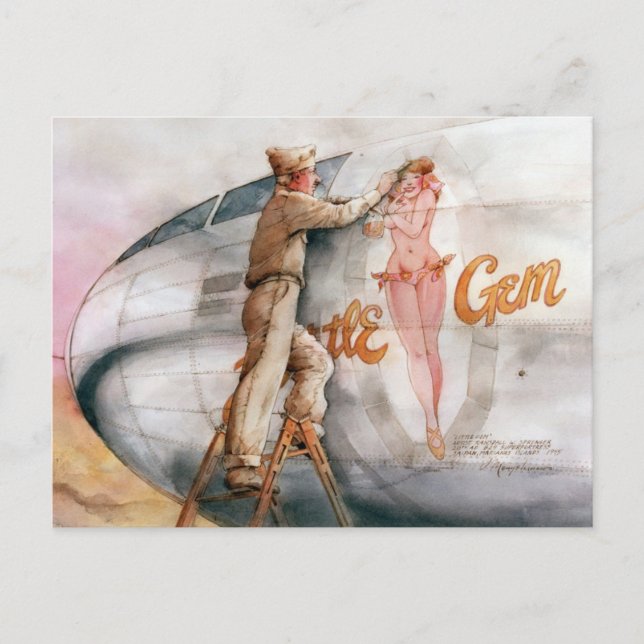 "Little Gem" Nose Art Postcard (Front)