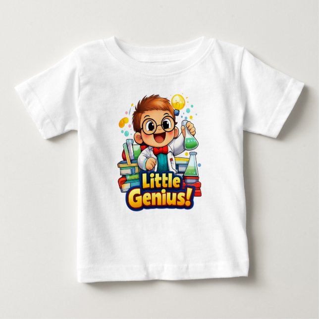 Little Genius Cute Baby Illustration Baby T-Shirt (Front)