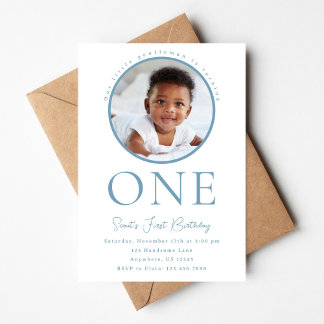 Little Gentleman 1st Birthday  Invitation