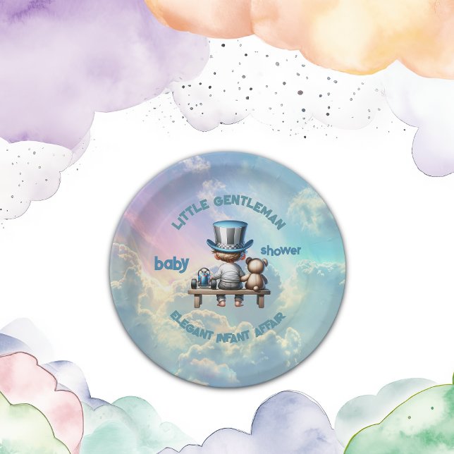 Little Gentleman Baby Shower | Paper Plate (Creator Uploaded)