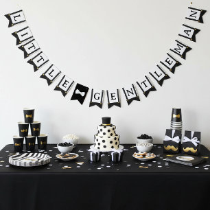 Little Gentleman Suspenders Boy Birthday Bunting