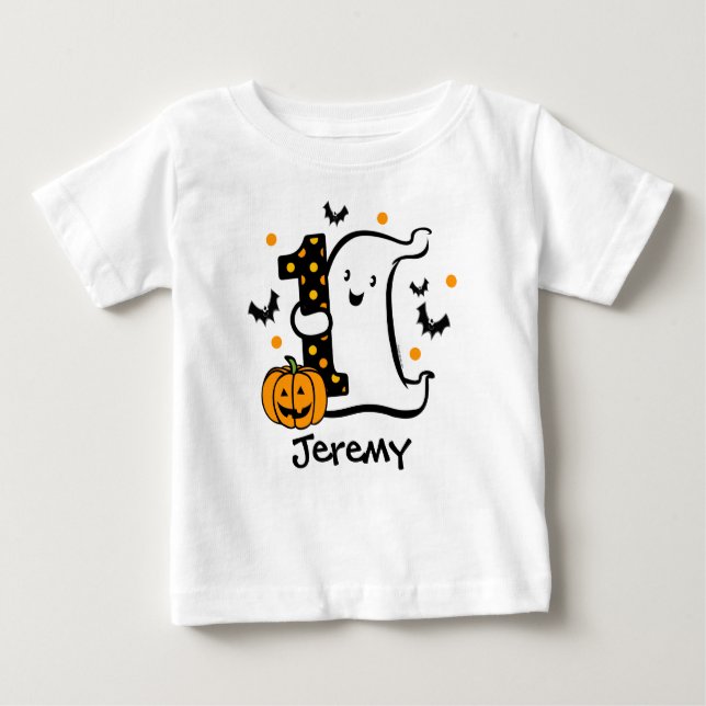 Little Ghost 1st Birthday Baby T-Shirt (Front)