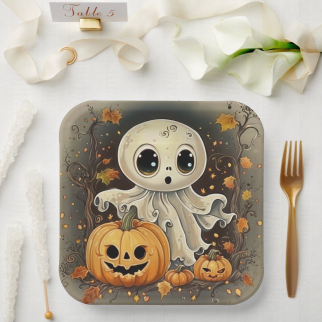 Little Ghost 2 Paper Plate (Wedding)