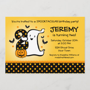Little Ghost 2nd Birthday Invitation