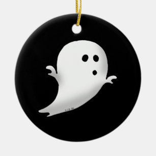 Little ghost ceramic ornament
