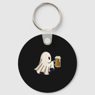 Little Ghost Drinking Beer Funny Halloween Costume Key Ring