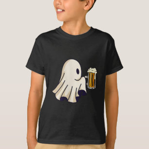 Little Ghost Drinking Beer Funny Halloween Costume T-Shirt