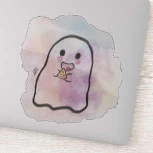 Little ghost eats pizza