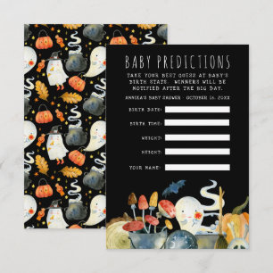 Little Ghost Halloween Baby Shower Guessing Game Invitation