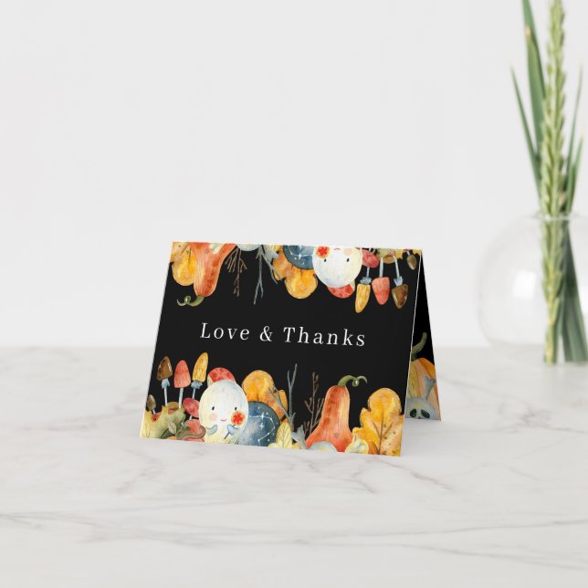 Little Ghost Halloween Baby Shower Thank You Card (Front)