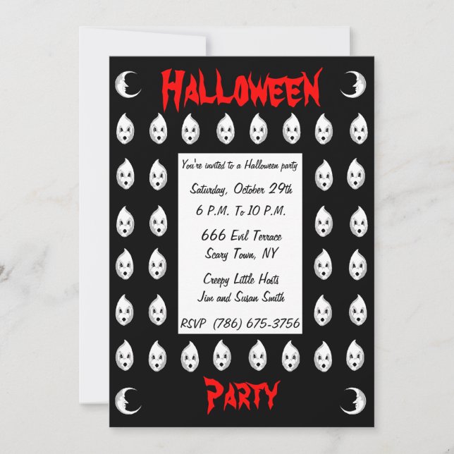 Little Ghost Party Invitation (Front)