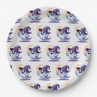little ghost wandering through the night paper plate