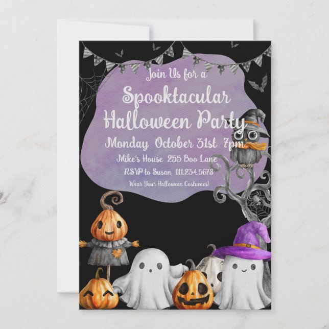 Little Ghosts Halloween Party Invitation (Front)
