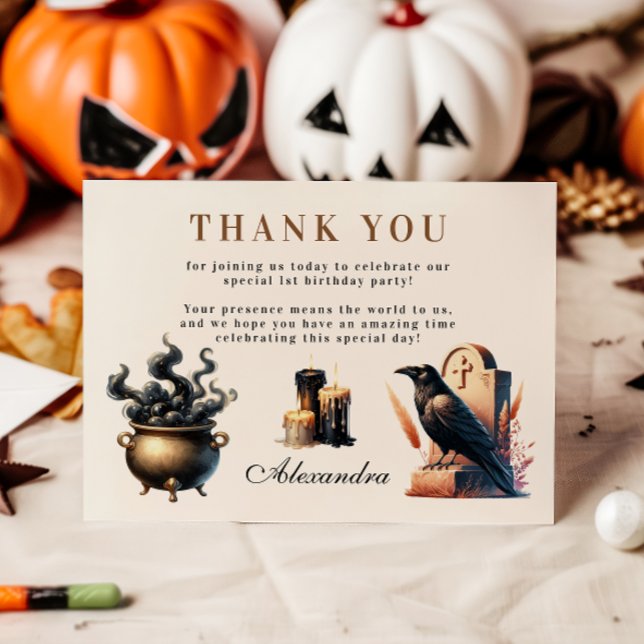 Little Ghoul First Birthday Thank You Card (Creator Uploaded)