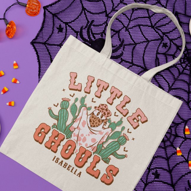Little Ghouls Halloween Ghost Personalised Name Tote Bag (Creator Uploaded)