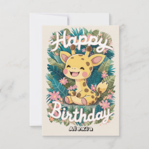 Little Gift Giraffe Birthday  Card