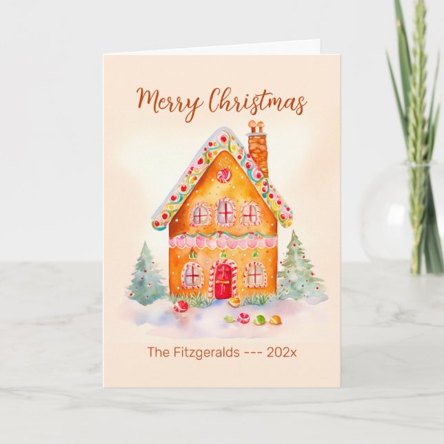 Little Gingerbread House Christmas Card (Front)