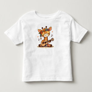 Little Giraffe Playing Guitar Toddler T-Shirt