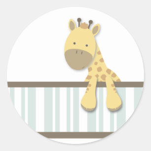 Little Giraffe {Teal} Stickers