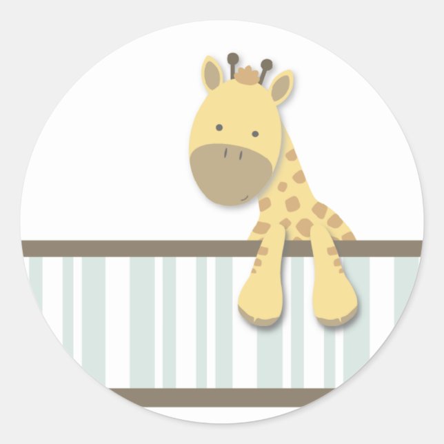 Little Giraffe {Teal} | Stickers (Front)