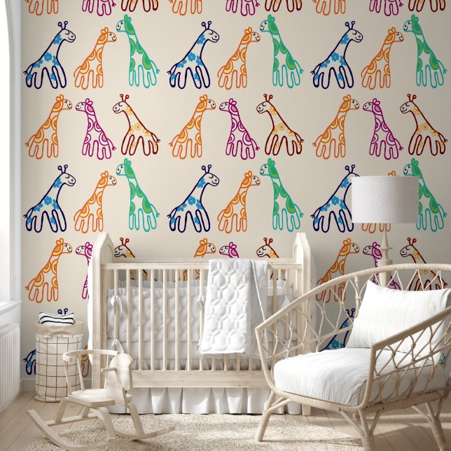 Little giraffes nursery Wallpaper Wall (Kids)