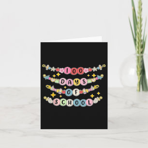 Little Girl 100 Days Of School Bracelet Card