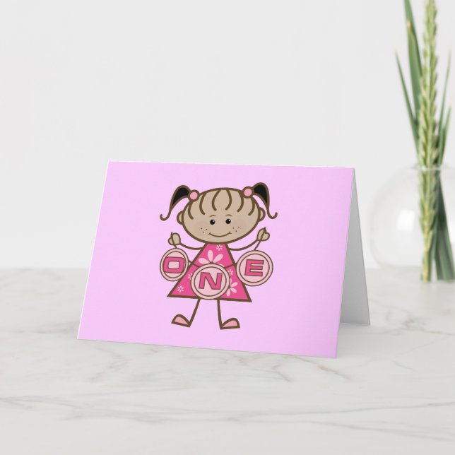 Little Girl 1st Birthday T-shirts and Gifts Card (Front)