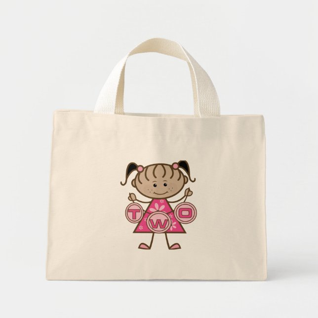 Little Girl 2nd Birthday T-shirts and Gifts Mini Tote Bag (Front)