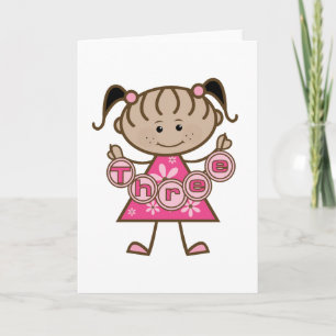 Little Girl 3rd Birthday Tshirts and Gifts Card