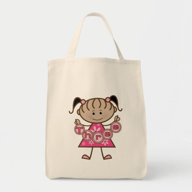 Little Girl 3rd Birthday Tshirts and Gifts Tote Bag (Front)