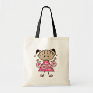Little Girl 4th Birthday Tshirts and Gifts Tote Bag