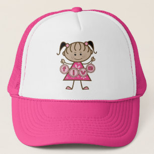 Little Girl 5th Birthday Tshirts and Gifts Trucker Hat