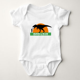 Little girl and dinosaur baby bodysuit
