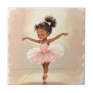 Little Girl Ballerina in Pink Tutu Ceramic Tile