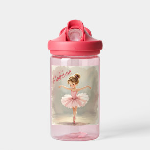Little Girl Ballerina in Pink Tutu Personalized Water Bottle