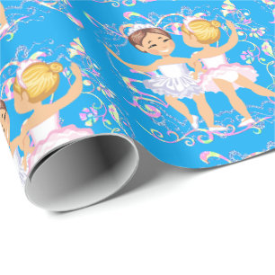 Little Girl Ballet Dancers Wrapping Paper