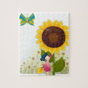 Little Girl Big Sunflower Puzzle