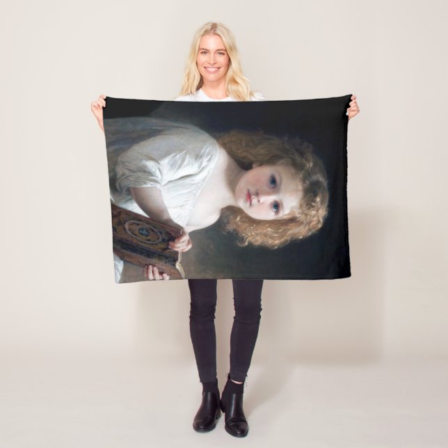 Little Girl, Bouguereau Fleece Blanket (In Situ)