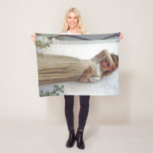 Little Girl, Bouguereau Fleece Blanket