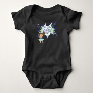 Little girl, girl power baby black baby bodysuit